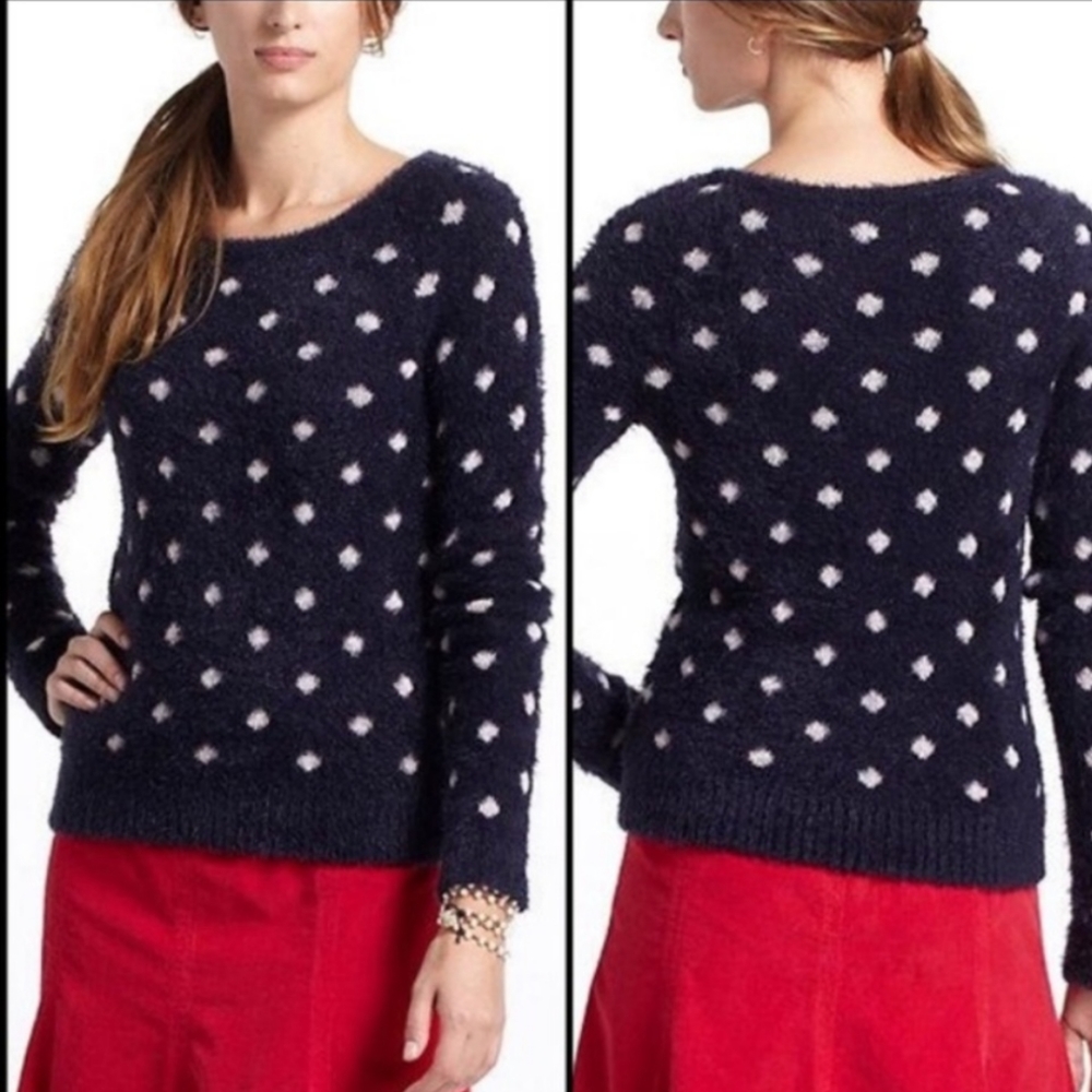 Anthro. Moth // Dotted Fuzzy Sweater